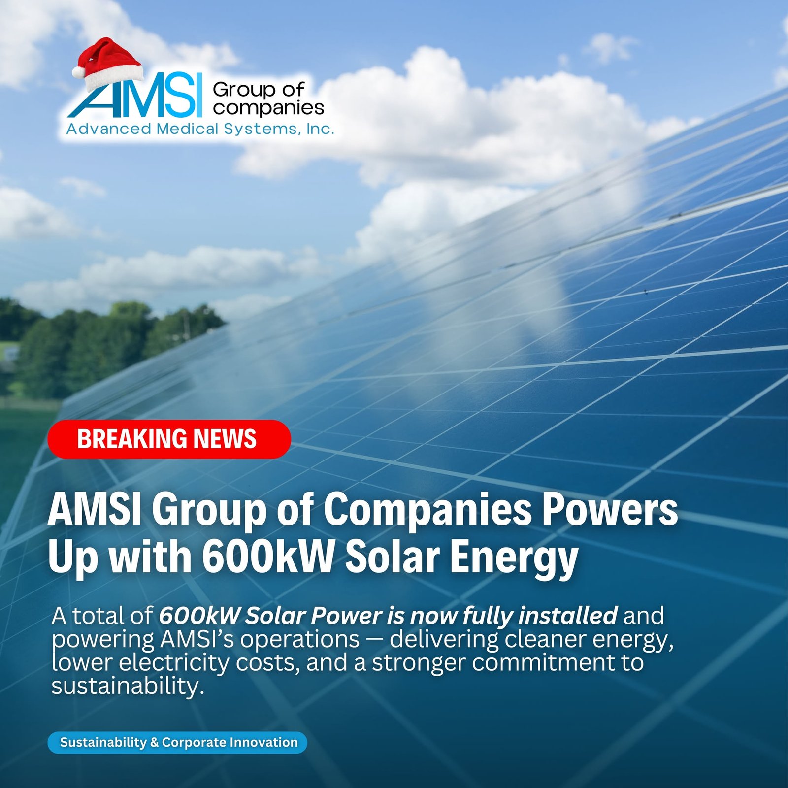 AMSI Group of Companies Powers Up with 600kW Solar Energy